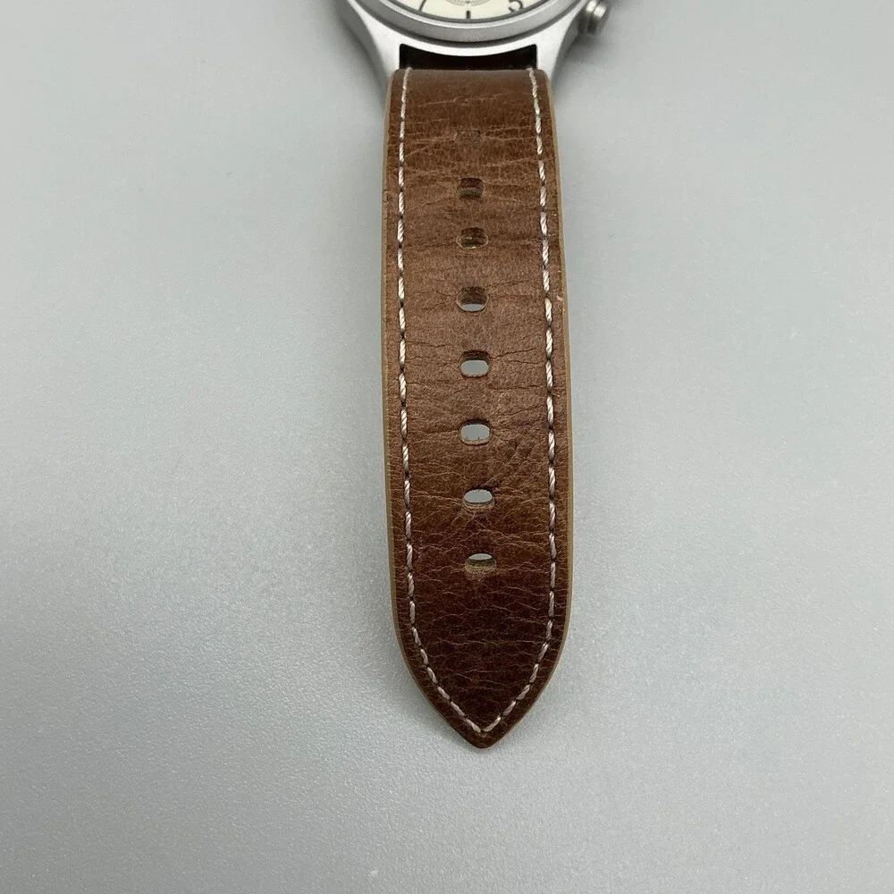 Timex Expedition TW4B04300 Mens Watch 42mm Cream Dial Chronograph New Battery